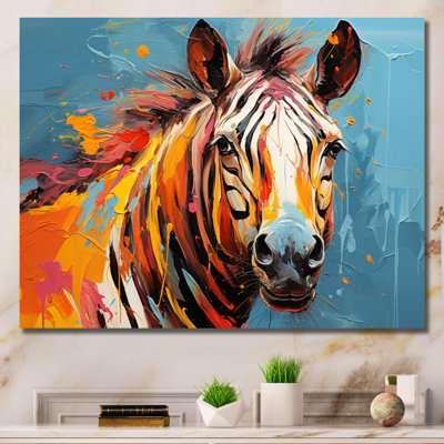 Bleu, orange, zèbre Popart I