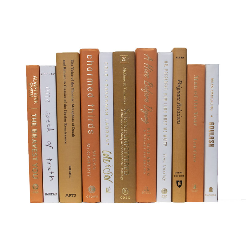 Decorative Books - Pumpkin Spice Latte Book Bundle - 1 Foot of Orange Books