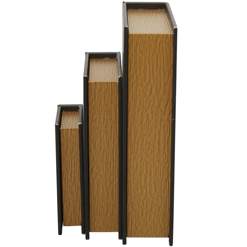 Emmanual 3 Piece Manufactured Wood Book Box Set