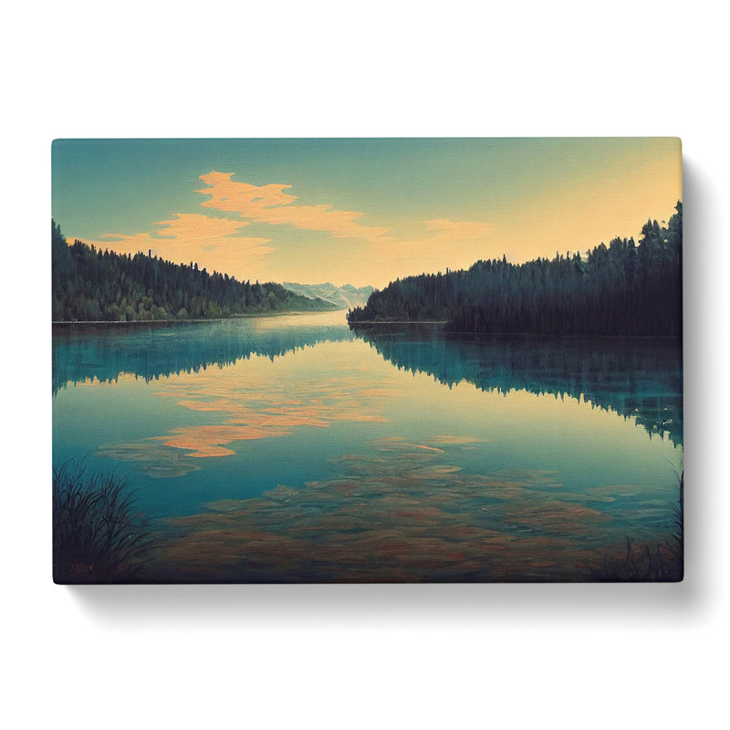 Painted Forest Lake - Wrapped Canvas Print, 50cm H x 76cm W x 3cm D