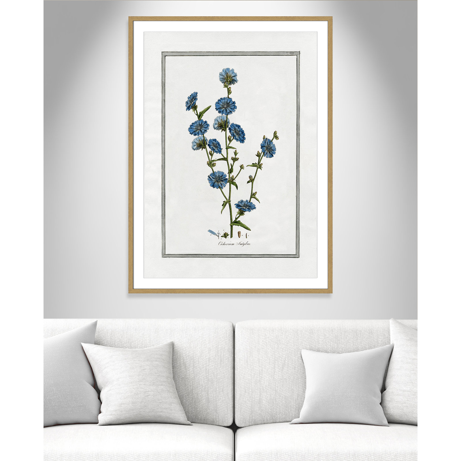Colombe "Soft Botanical I" Print, 29.5" W x 41.5" H, Natural Framed