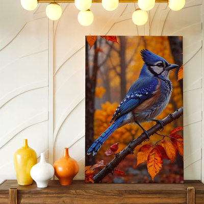Reproduction d'art sur toile léopard bleu, animal tropical, bleu, floral et botanique