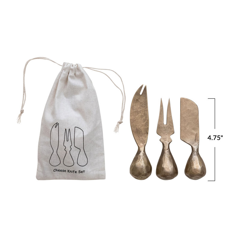 Hand-Forged Metal Cheese Knives Set