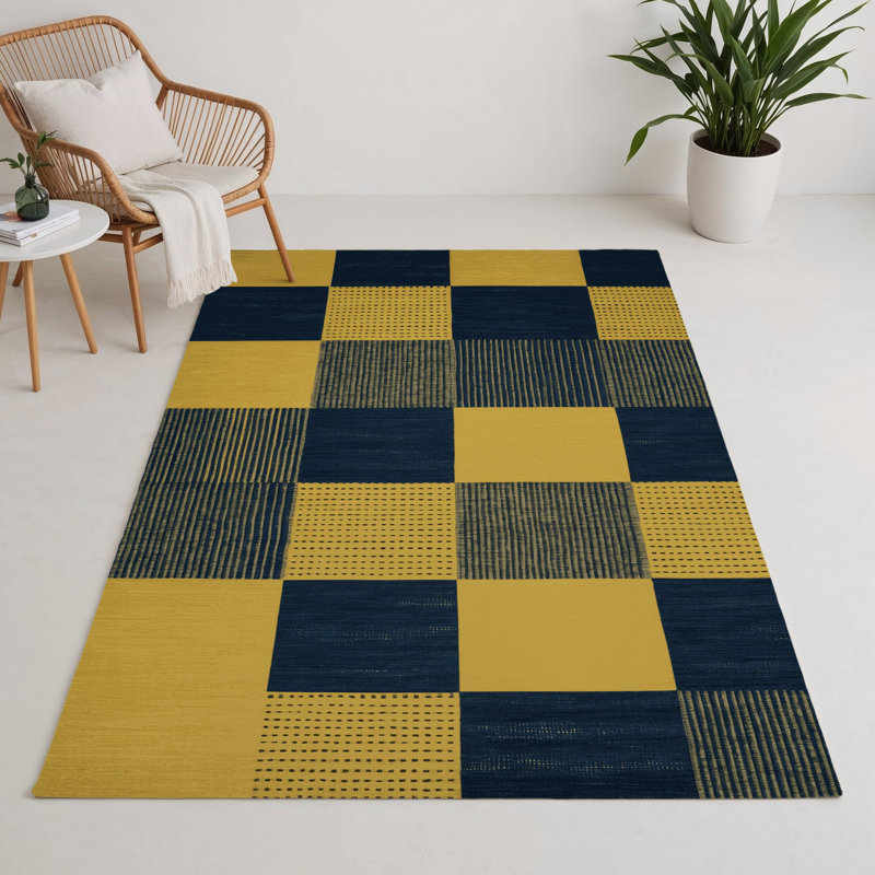 Tapis d'intérieur et d'extérieur à carreaux gris, Rectangle 5 pi x 7 pi