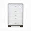 Commode 5 tiroirs blanche et espresso