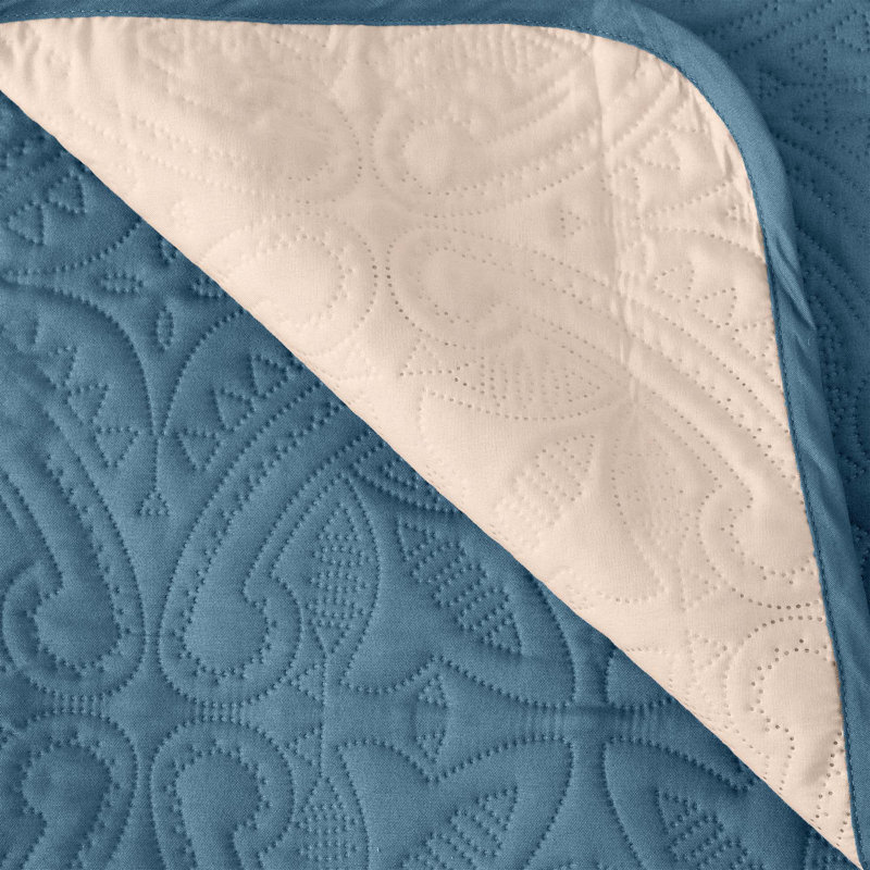 Housse réversible de protection pour meubles pour animaux Medallion, Bleu fumée / ivoire, H 0,5 po x l 118 po x P 75 po