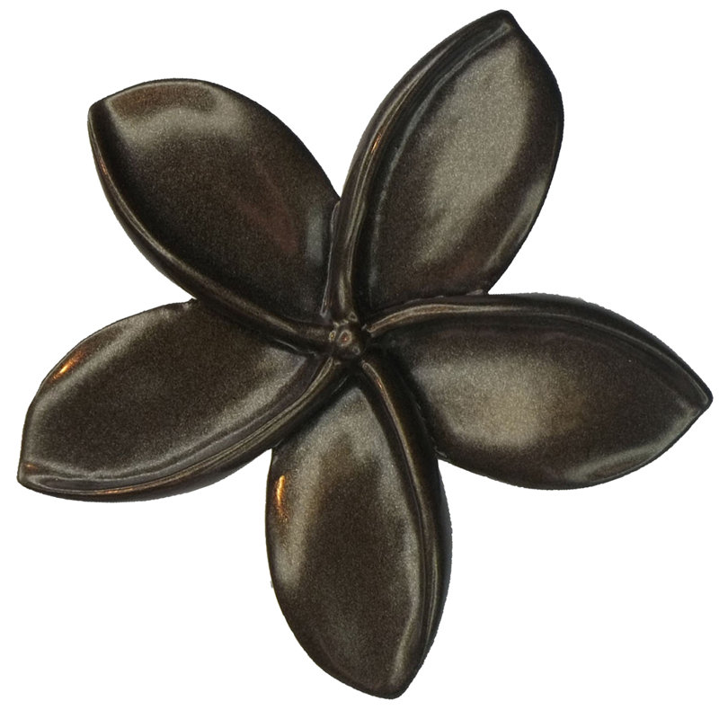 2" Plumeria Flower Medium Knob, Brushed Nickel, 1.75" L x 1.75" W, 2