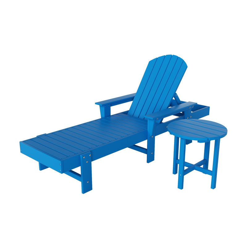 Chaise longue inclinable longue Altura 77,6 po, Bleu pacifique
