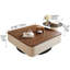Ensemble de tables basses gigognes 2 pièces Modern Modern avec tiroirs de rangement, plateau en bois massif et table d'appoint en verre trempé