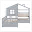 Structure de lit en forme de L avec tiroirs House, design ludique et amplement de rangement pour les chambres d'enfants-978515855