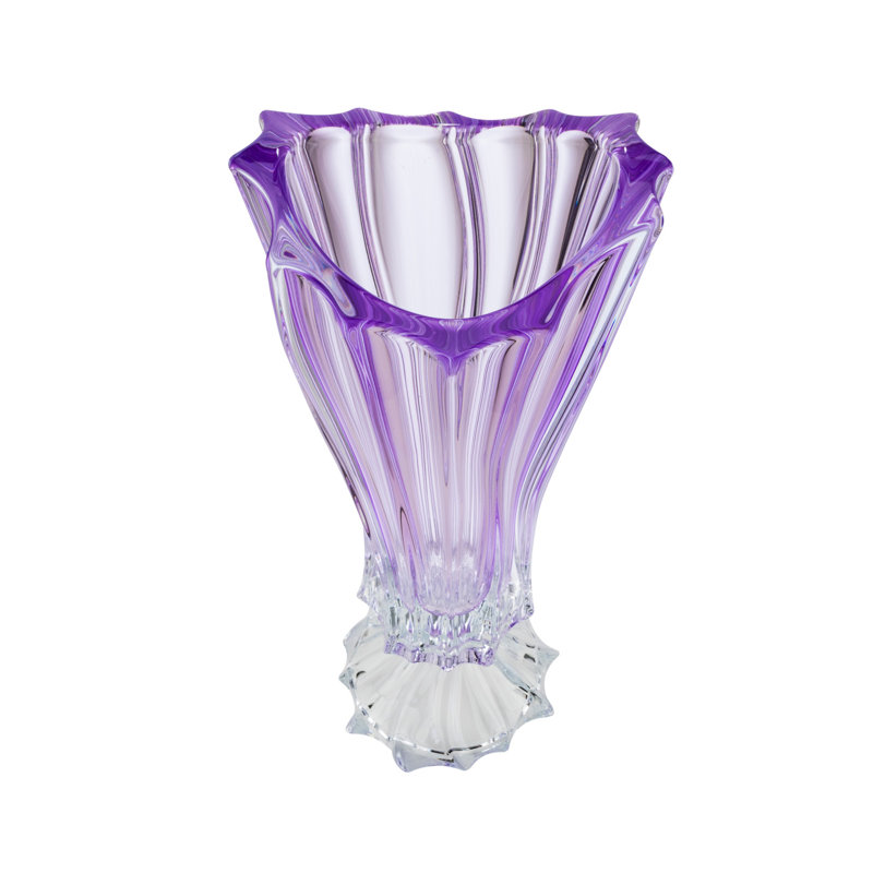 Daines Handmade Crystal Table Vase, Amethyst