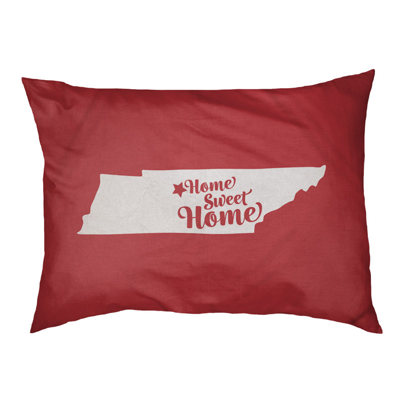 Coussin stylisé pour la maison Nashville, Moyen (L 30 po x l 40 po), Rouge
