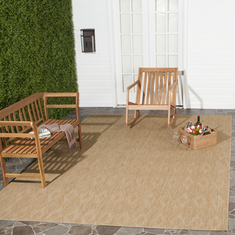 Colon Hooked Beige Indoor/Outdoor Rug, Rectangle 122 x 170 cm