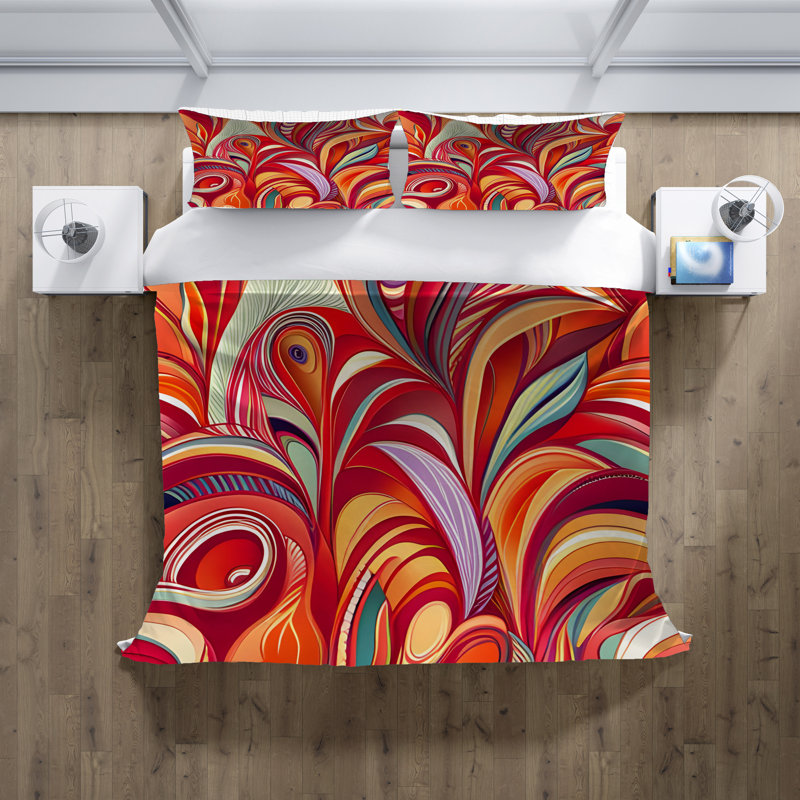 Polyester Abstract Duvet Cover, King Duvet Cover + 2 King Shams