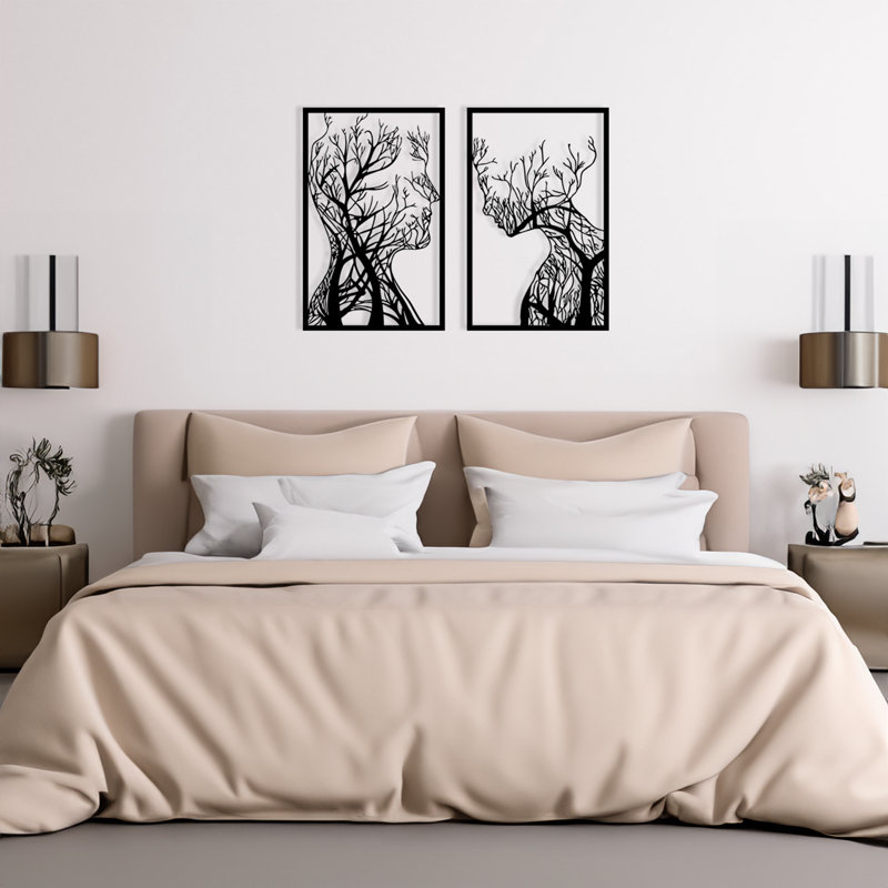 Élégant accessoire mural décoratif en métal, noir, 33,9 po x 24,8 po | Fabrication 100% métal, épaisseur: 0,05 pouce | Parfait pour la décoration intérieure et le bureau, design durable et accrocheur
