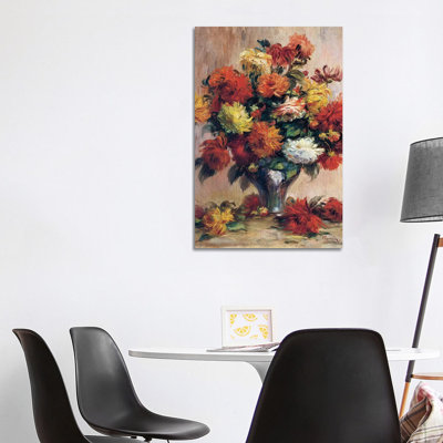 Dahlias by Pierre-Auguste Renoir - Wrapped Canvas Painting