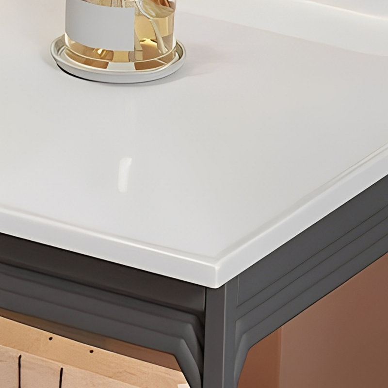 Modern rock ceramic seamless bathroom cabinet, 55"