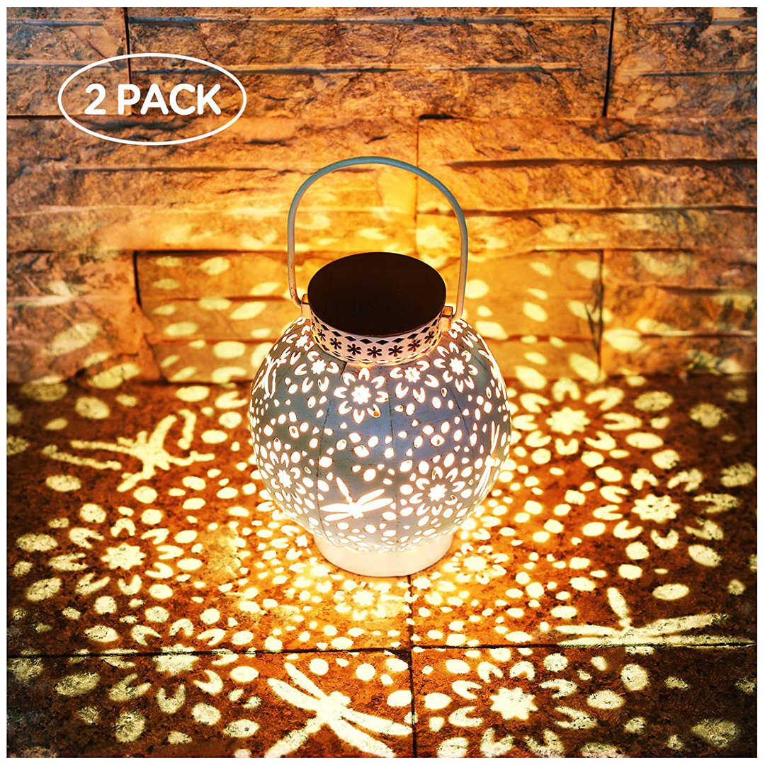 6.7'' Solar Powered Integrated LED Outdoor Lantern (Set of 2) LETMY