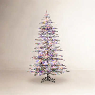 Frosted Pre-Lit Pine Christmas Tree