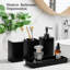 Ensemble d'accessoires de salle de bain, ensemble d'accessoires de salle de bain 4 pièces, distributeur de savon, porte-brosse à dents, ensemble de support Cotton Swab, ensembles de salle de bain complets, ensemble de lavabo pour décor moderne, blanc-608696146