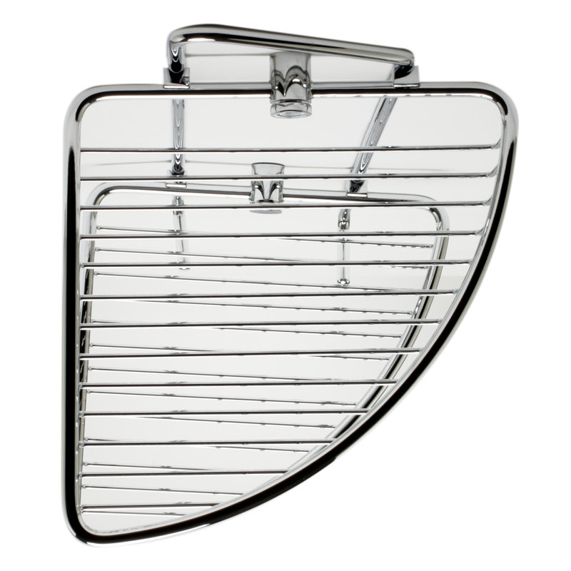Polished Chrome Corner Mounted Double Basket Shower Shelf