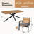 7 Piece Acacia Wood Dining Table Set with 6 Chairs for Patio