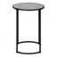 Table d'appoint, côté, rond, bout, table de chevet, lampe, salon, chambre à coucher, stratifié gris, métal noir, contemporain, moderne