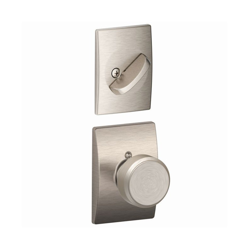 Bowery Interior Handleset and Bowery Knob and Interior Single Cylinder Deadbolt Thumbturn, Satin Nickel
