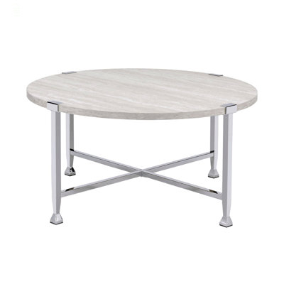 Round Coffee Table With Metal Frame Leg