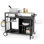 Chariot de gril extérieur mobile OuterMust avec friteuse au propane intégrée de 85 000 BTU et armoire de rangement, îlot de cuisine multifonctionnel en acier inoxydable conçu pour les barbecues, la cour, le patio et le camping