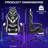 HOFFREE Gaming Chair With LED RGB Lights Massage Video Gamer Chairs With Footrest Ergonomic High Back Reclining Computer Chair With Adjustable Lumbar Support-104296955