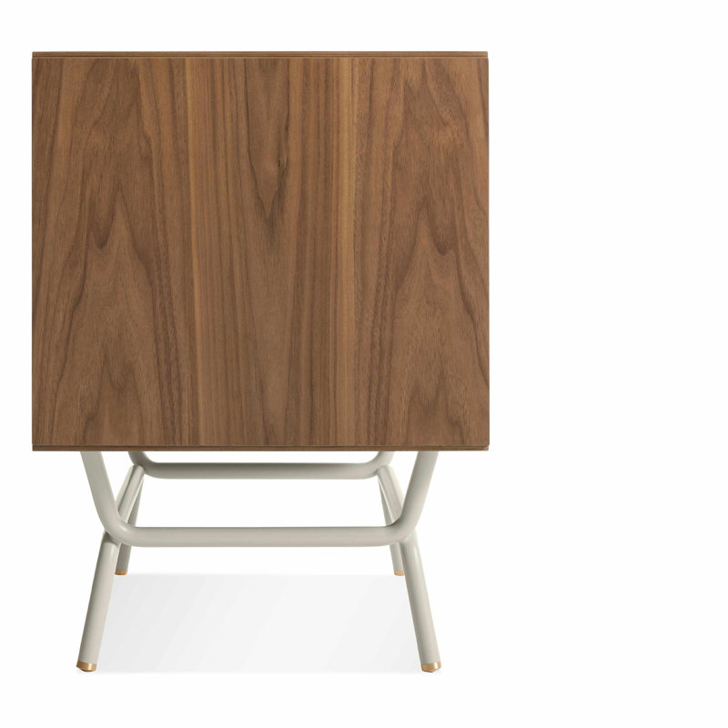 Dang 2 - Drawer Nightstand, Walnut/Putty Gray