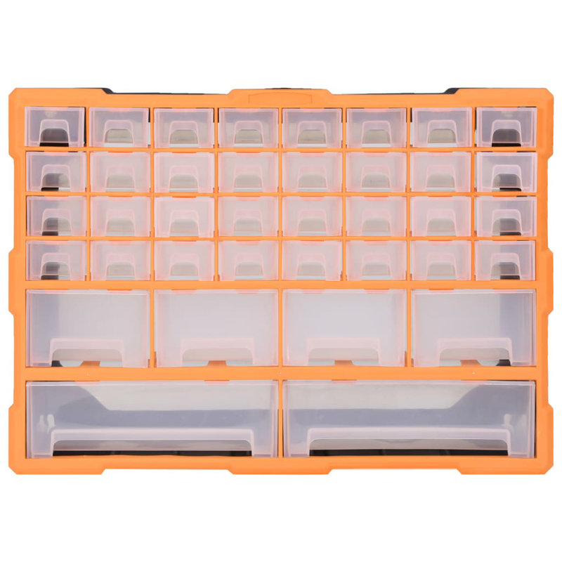 Multi-drawer Organiser with 38 Drawers 52x16x37,5 cm, Orange/Black