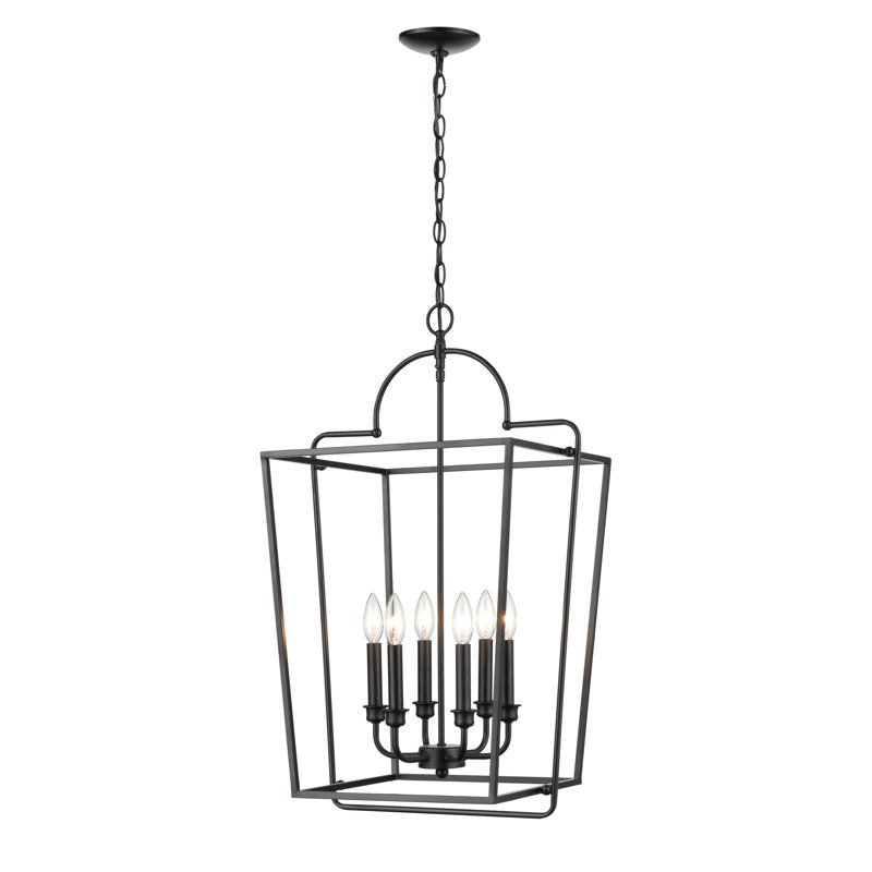 6 - Light Matte Black Lantern Pendant