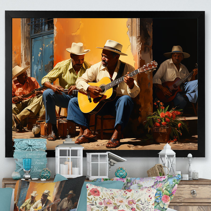 Cuba Tropical Rhythms sur impression sur toile, H 24 po x l 32 po x P 1 po, Cadre simple noir