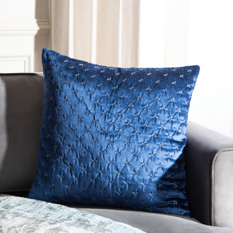 Deana Square Pillow Cover & Insert, Royal Blue