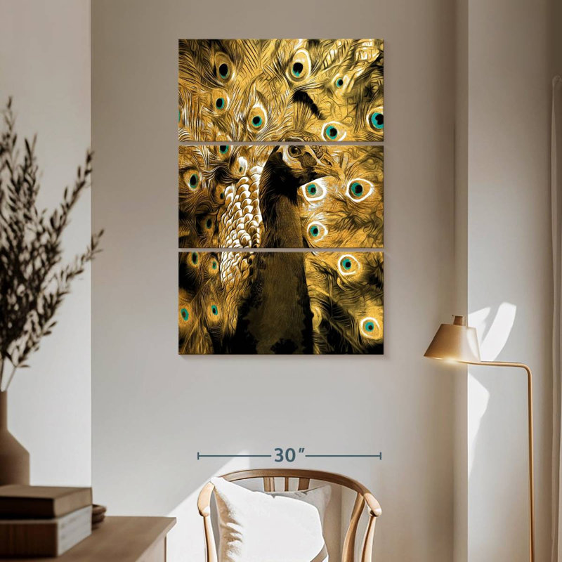 Brampt Gold Peacock, 65" H x 42" W