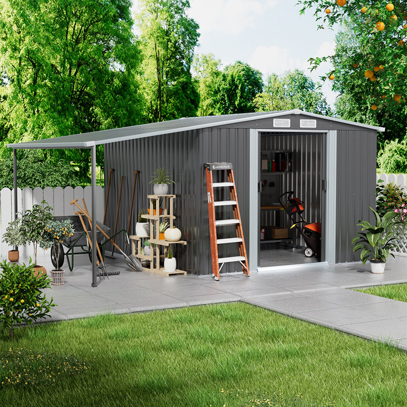 8ft W x 8ft D Zinc Steel Storage Shed 