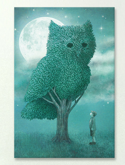 « illustrations from the night gardner », impression sur toile tendue, H 18 po x l 12 po x P 1,5 po