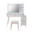 Modern Makeup Vanity Desk With LED Lights & Mirror, 4 Drawer Dressing Table Set With Stool, 3 Colors Dimmable Brightness, Space-Saving For Bedroom-1436793208