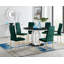 Scottsmoor Modern Halo 6 Seat Round Dining Table Set - Luxury Velvet Dining Chairs-88433962-88433963-88433966