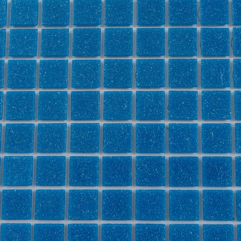 Carreau de mosaïque pour mur et plancher en verre 0,8 po x 0,8 po Dune, Bleu azur