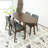 Manheim 5 Mid-Century Modern Dining Set With 4 Fabric Dining Chairs In Gray