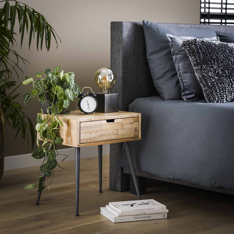 Riley 45cm W Solid Wood Bedside Table