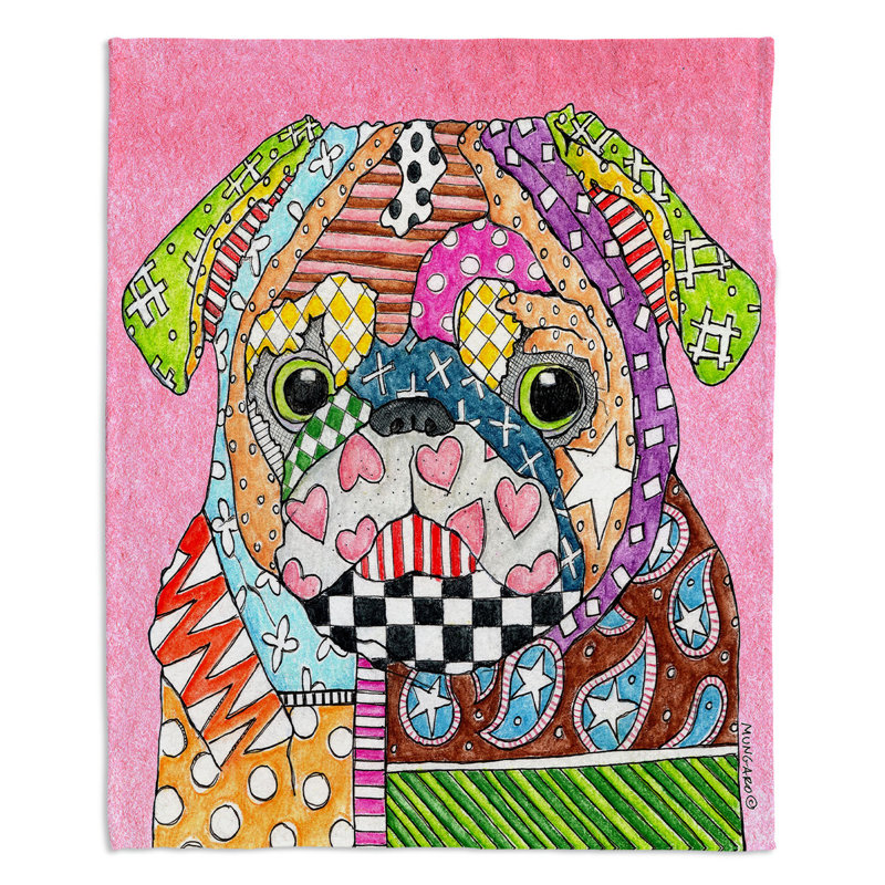  Couverture pour chien Schnauzer, 51 po x 60 po, Carlin, Rose clair