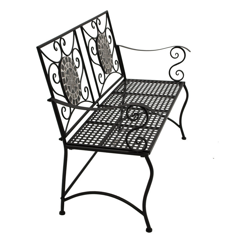 Rachit Steel Outdoor Bench, Grey