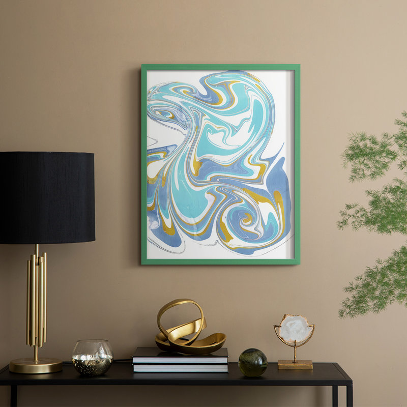 Galaxie VI, reproduction encadrée - bois massif, H 11 po x l 9 po, Vert