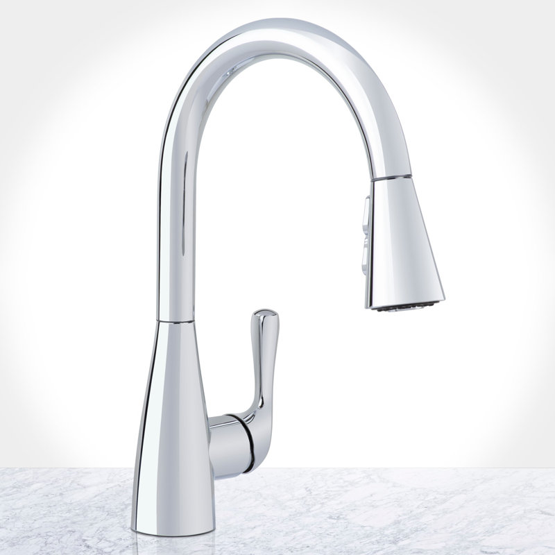 1.75 GPM Single Hole Kitchen Faucet, Polished Chrome