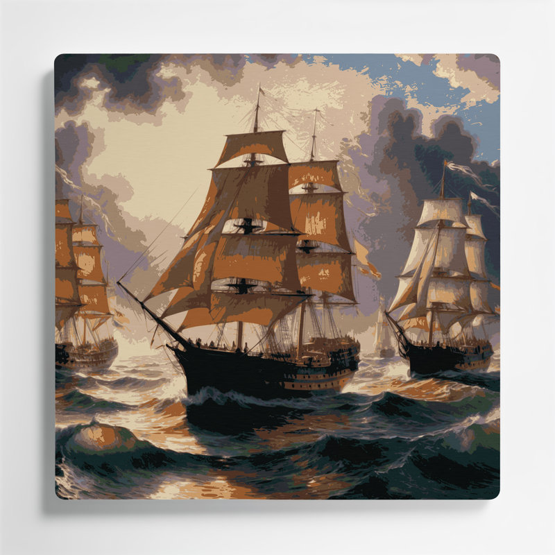 Transport, voiliers et grands voiliers, art mural gris en métal, 16" H x 16" W x 0.05" D