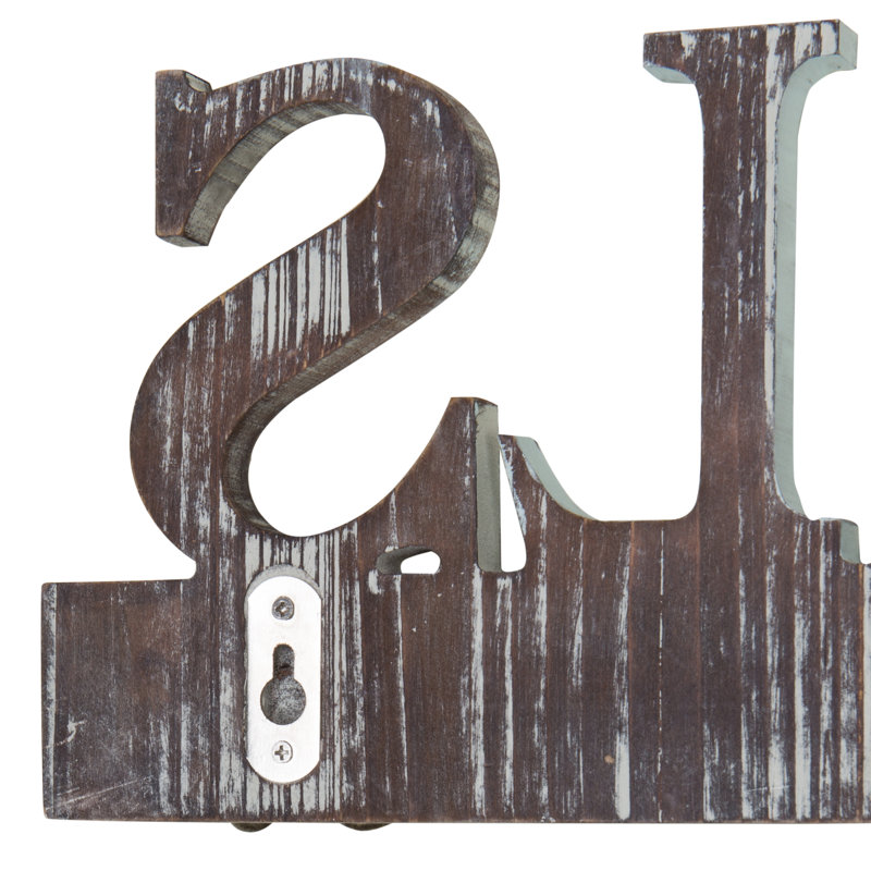 Wood 4 Wall Towel Rack